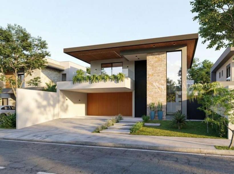 Projeto exclusivo de alto padrão no Condomínio Manacás. Residência com 301 m² de construção, 3 suítes, living com pé-direito duplo, escritório, área gourmet e piscina. Um projeto contemporâneo que será executado com acabamentos premium e possibilidade de personalização durante a obra.